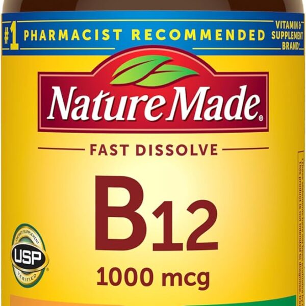 Nature Made Vitamin B12 1000 mcg, Easy to Take Vitamin B12 Sublingual Tablets for Energy Metabolism Support, 150 Sugar Free Fast Dissolve Tablets, 150 Day Supply