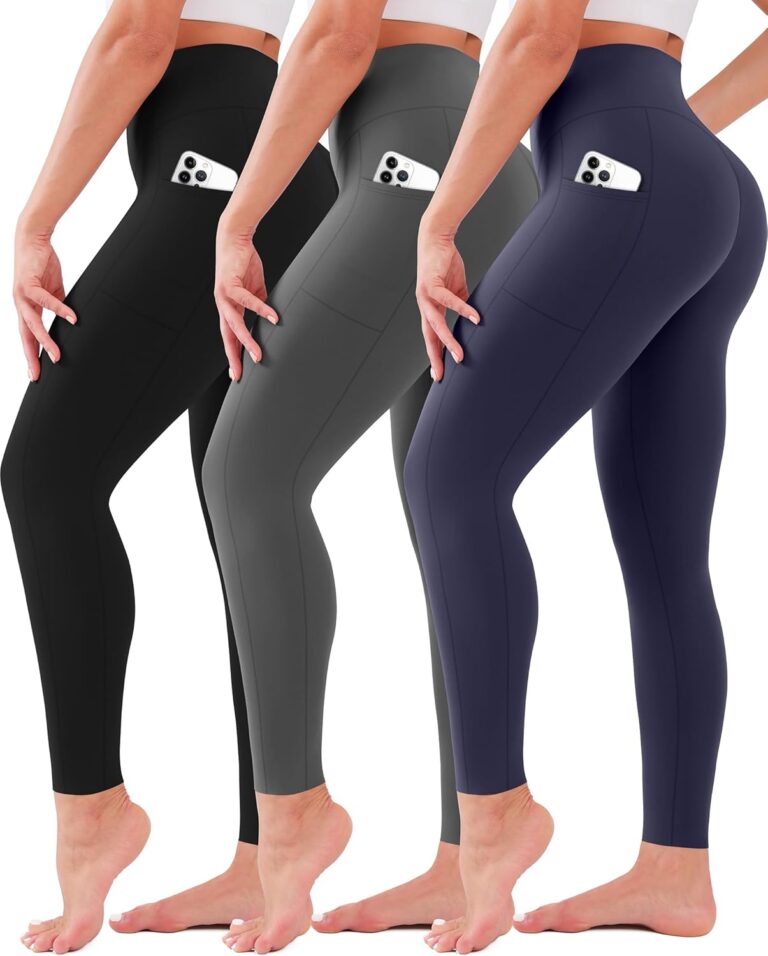 3 Pack Leggings for Women High Waisted No See-Through Tummy Control Soft Yoga Pants Womens Workout Athletic Running Leggings