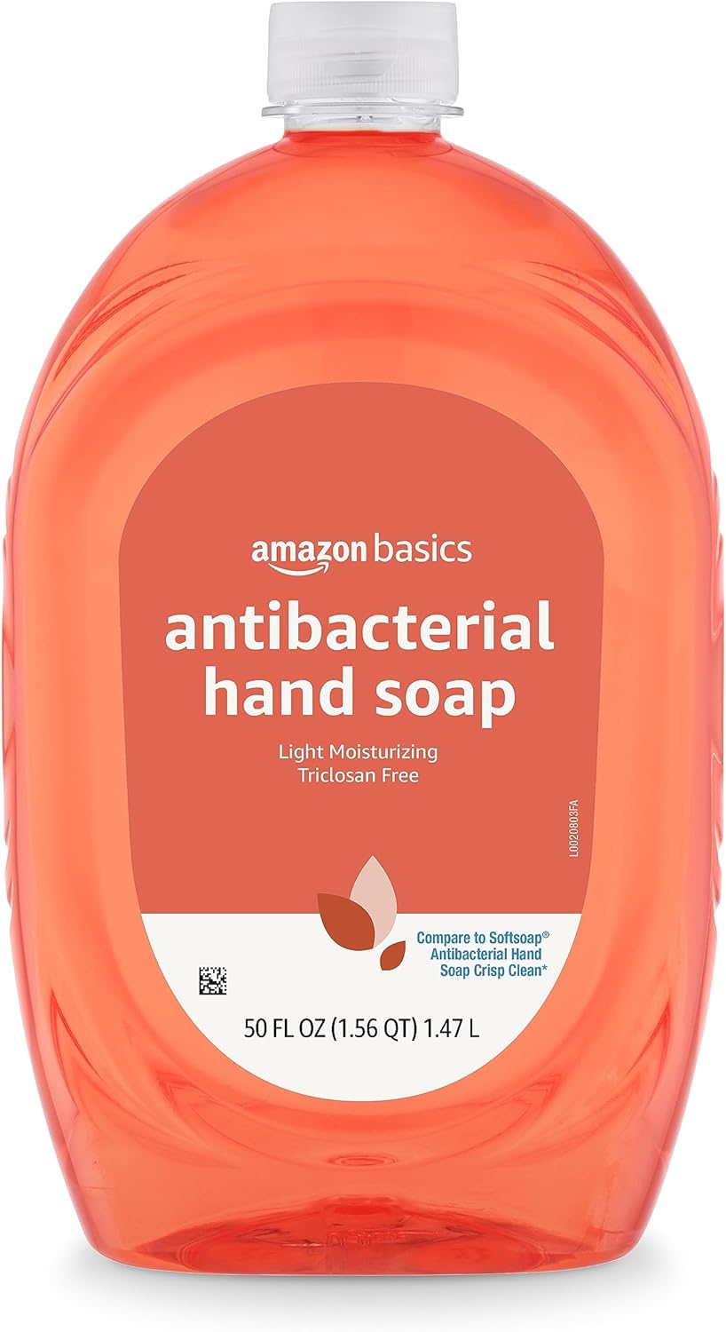 Amazon Basics Liquid Hand Soap Refill, Light Moisturizing, Triclosan-Free, Phthalate-Free, Paraben-Free, Citrus, 50 Fl Oz (Pack of 1) (Previously Solimo) Amazon Basics Liquid Hand Soap Refill, Light Moisturizing, Triclosan-Free, Phthalate-Free, Paraben-Free, Citrus, 50 Fl Oz (Pack of 1) (Previously Solimo)