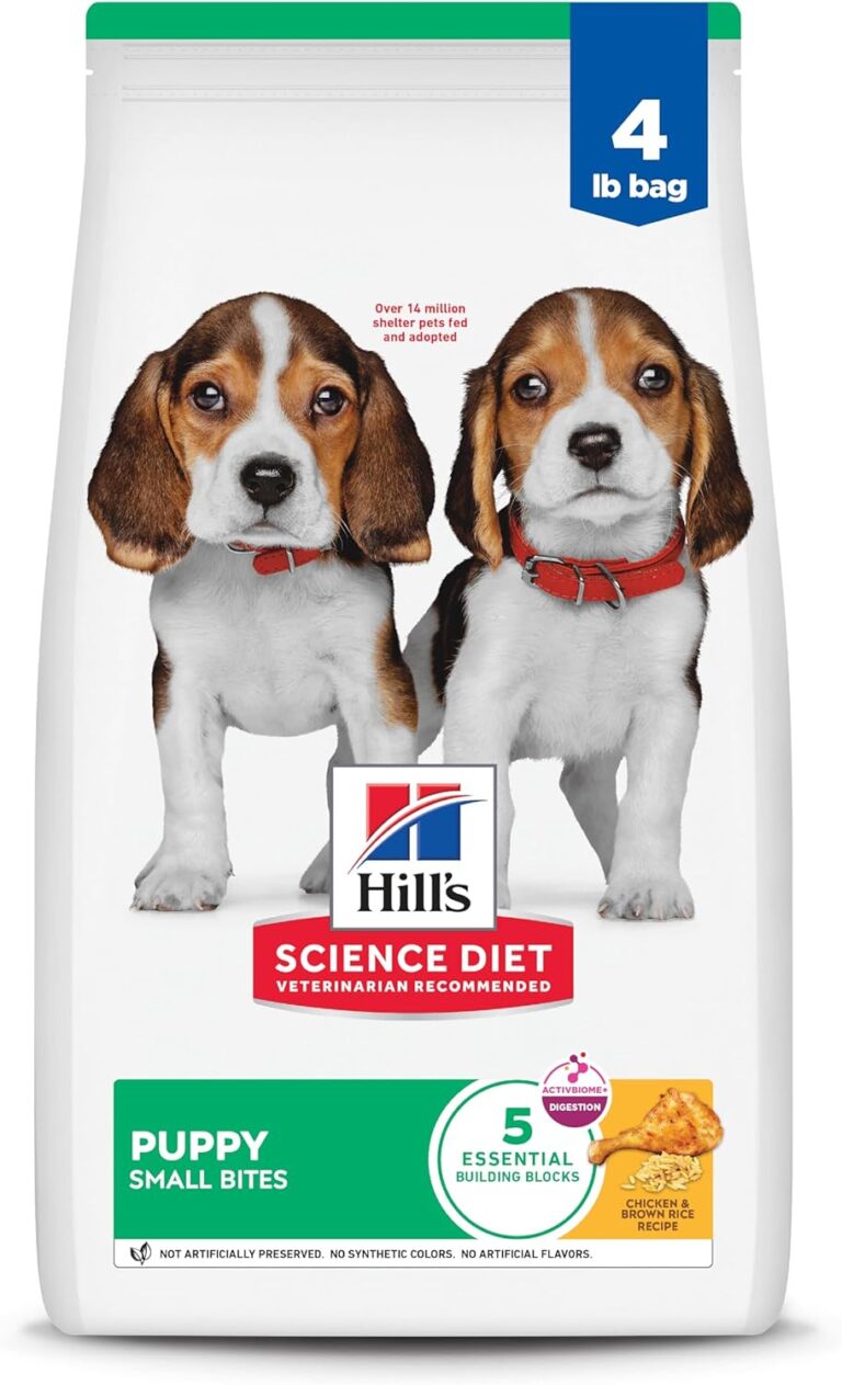 Hill's Science Diet Puppy, Puppy Premium Nutrition, Small Kibble, Dry Dog Food, Chicken & Brown Rice, 4.5 lb Bag