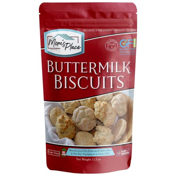 Mom's Place Gluten-Free Buttermilk Biscuit Mix | Dairy Free & Easy to Prepare | Nut Free, Soy Free, Non-GMO | Makes 8-9 Fluffy Biscuits