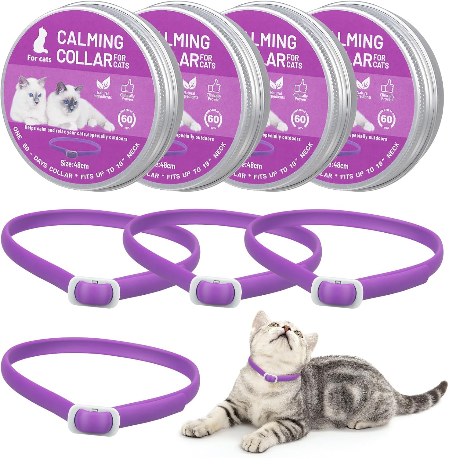 Cat Calming Collar for Cats, Pheromone Collar for Cats Long Calming Effect for Small, Medium and Large Cats Cat Calming Collar for Cats, Pheromone Collar for Cats Long Calming Effect for Small, Medium and Large Cats