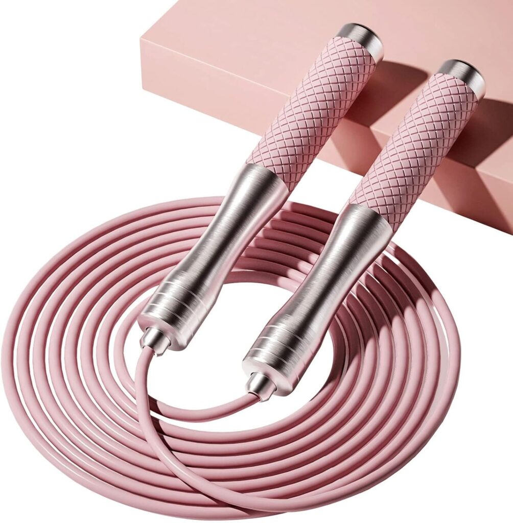 - Skipping Rope for Women Men Exercise with Adjustable Length Jumping Rope and Alloy & Silicone Handles Suitable for Workout Boxing Home Gym