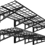 FLEXIMOUNTS 2-Pack 2x6ft Garage Shelving 24-inch-by-72-inch Heavy Duty Wall Mounted Shelves Garage Storage Rack Floating Shelves, 1400lbs Load Capacity, Black, Classic Series