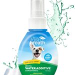 TropiClean Fresh Breath Water Additive Concentrate for Dogs | Breath Freshener and Teeth Cleaning Solution | No Brushing Required | 2.2oz.