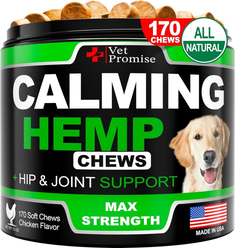 Hemp Calming Chews for Dogs Anxiety - Advanced Dog Calming Chews - 170 Treats - Dog Anxiety Relief with Hemp Oil - Hip and Joint Supplement Health Support for Dogs - Made in USA