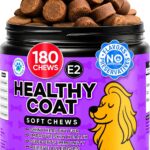Omega 3 Fish Oil Chews for Dogs  Skin & Coat Supplement for Dog Allergy Chews- Anti Itch for Dogs - Soothes Itchy Skin & Shedding with Salmon - EPA & DHA - Chicken Flavor - 180 Chews for Daily Care