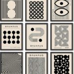 97 Decor Modern Bauhaus Poster - Mid Century Modern Wall Decor, Midcentury Geometric Wall Art, Bauhaus Abstract Wall Prints, Mid Century Artwork Minimalist Pictures For Bedroom (8x10 UNFRAMED)
