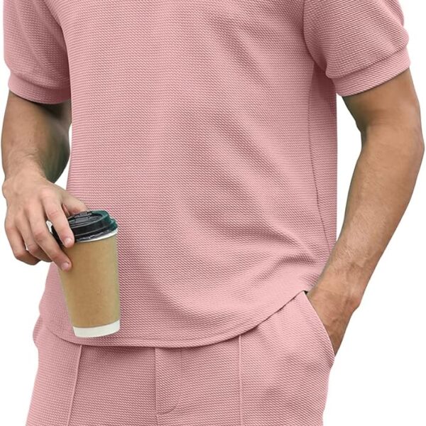 FZNHQL Fashion Men's Tracksuits 2 Piece Casual Athletic Jogging Outfits Short/Long Sleeve Track Suits for Men Set