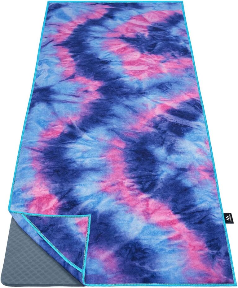 Ewedoos Yoga Towel Mat Towel with Anchor Fit Corners Non Slip Towel for Hot Yoga, Pilates, Workout, Camping