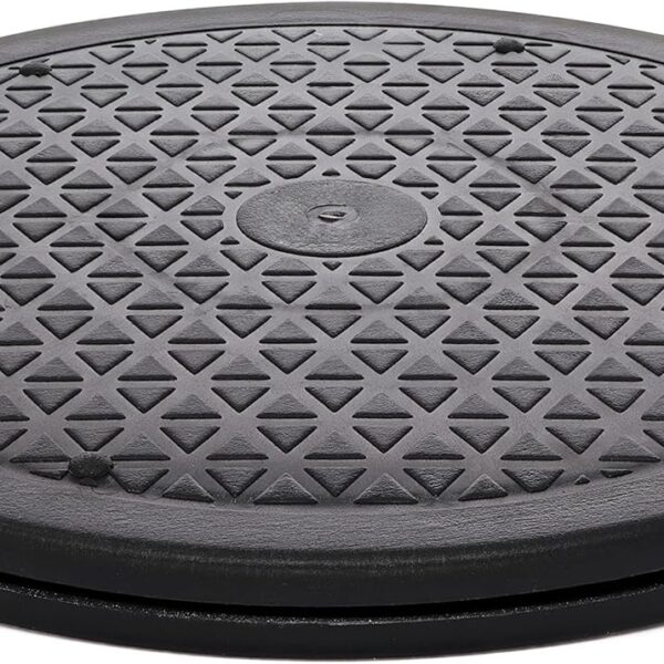 10 Inch Lazy Susan Turntable Organizer, Non Skid Large Lazy Susan Turntable for Cabinet, Computer or Laptop, Plastic Turn Table, Black, 1 PC - by RamPro