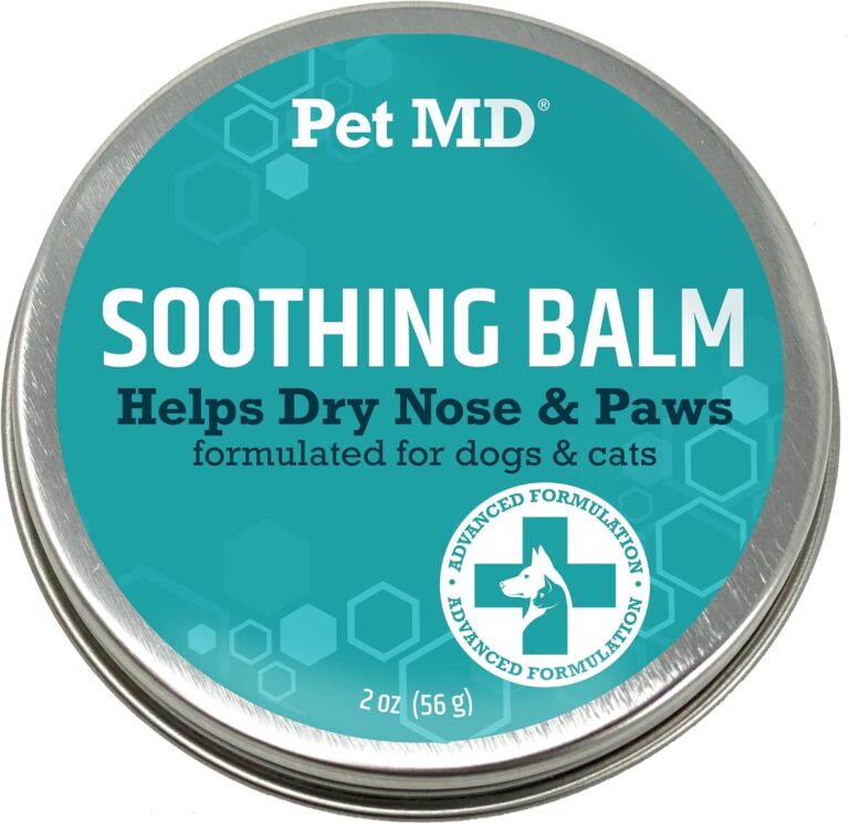 Pet MD Soothing Balm - Cat & Dog Paw Pad Balm - Elbow and Dog Nose Balm for Dry Nose - with Shea Butter, Beeswax, and Coconut Oil for Dogs - Fragrance Free and Safe to Lick - Made in USA
