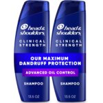 Head & Shoulders Anti-Dandruff Shampoo with 1% Selenium Sulfide, Clinical Strength Advanced Oil Control Twin Pack, Seborrheic Dermatitis Relief, Oily Scalp, 13.5 fl oz Each