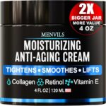 Mens Face Moisturizer Cream - Anti Aging & Wrinkle for Men with Collagen, Retinol, Vitamins E, Jojoba Oil - Face Lotion - Age Facial Skin Care - Eye Wrinkle - Day & Night - 4 oz