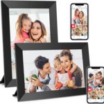 BIGASUO Digital Picture Frame, 10.1" Frameo Digital Frame WiFi with 32GB Memory, 1280x800 IPS Touch Screen, Send Photos/Videos from Your Phone Anywhere, Photo Gifts for Parents and Grandparents 2 Pack