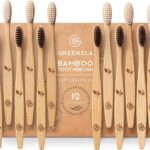 Greenzla Bamboo Toothbrushes for Adults  12 Pack Wooden Toothbrush Set with Charcoal-Infused Soft Bristles, Natural Oral Care for Daily Use