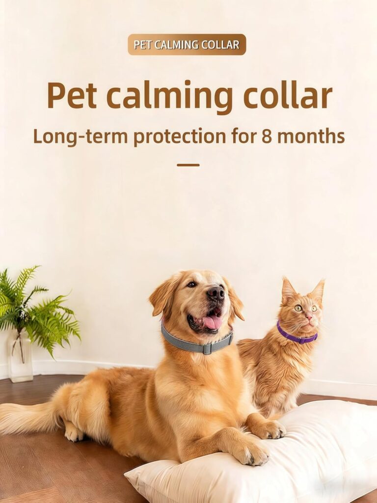 Calming Collar for Dogs 4-Pcs, Pheromone Collar for Dogs, Relief Anxiety Stress Separation, Lasts 30 Days,25 Inches Size Flexible Adjustable for All Small Medium and Large Dog (4, Gray)