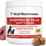 Calming Chews for Dogs & Cats  Soft Chews with Reishi & Lions Mane for Daily Composure  for All Breeds & Sizes  Calming Treats for Dogs: 1 Chew/20 lb Daily; Cats:  Chew Twice Daily  60 Count