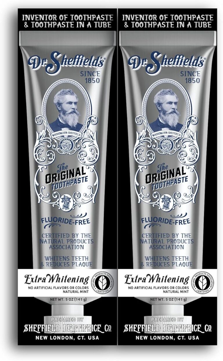 Dr. Sheffields Certified Natural Toothpaste (Extra-Whitening) - Great Tasting, Fluoride Free Toothpaste/Freshen Your Breath, Whiten Your Teeth, Reduce Plaque (2-Pack)
