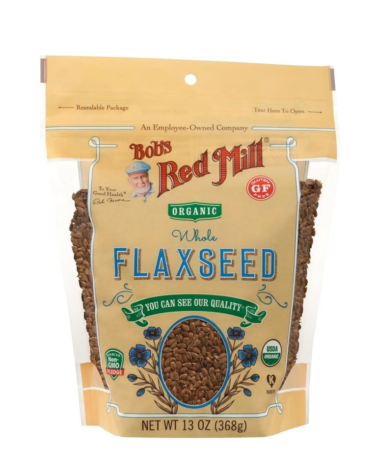 Bob's Red Mill Organic Whole Flaxseeds - 13 oz (Pack of 1), Gluten Free, Raw, Non GMO, Sproutable, Keto Friendly, Paleo