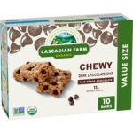 Cascadian Farm Organic Chewy Granola Bars, Dark Chocolate Chip, Value Size, 10 Bars, 12.3 oz