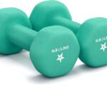 Yes4All Neoprene Coated Dumbbell Hand Weight Sets of 2 - Multiple Weight Options with 15 Colors, Anti-roll, Anti-Slip, Hexagon Shape