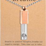 Anxiety Whistle Frequency Healing Devices Mindfulness Breathing Necklace Meditation Stress Relief Tuning Tool Outdoor Emergency Life Saving Tools Jewelry Gift for Women Men