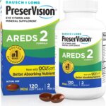 PreserVision AREDS 2 Eye Vitamins, #1 Eye Doctor Recommended Brand, Lutein and Zeaxanthin Supplement with Vitamin C, Vitamin E, Zinc, and Copper, 120 Softgels (Minigels)