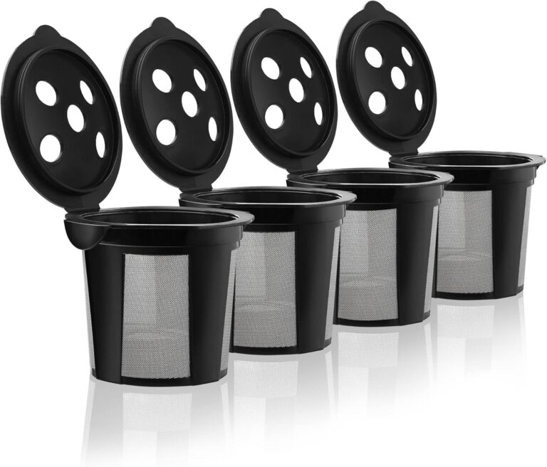 4 Reusable K Cups for Keurig K Supreme, K Supreme Plus, K Slim with Multistream Technology, K-Duo Hot & Iced Single Serve (Gen 2) - 4 Black Refillable Kcups Coffee Filters for Keurig Coffee Makers