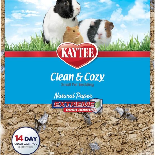 Kaytee Clean & Cozy Natural Paper with Extreme Odor Control Bedding, Made with 100% Recycled Paper