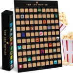 Enno Vatti Top 100 Movies Scratch Off Poster - Bucket List of Best Films - 100 Movie Scratch Off Poster (16.5" x 23.4") - Including Top 100 Movies Posters - Gift for Movie Lovers