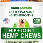 Hemp Hip & Joint Supplement for Dogs - Glucosamine for Dogs - Dog Joint Pain Relief Treats - Chondroitin, MSM - Mobility & Flexibility Support - Advanced Joint Care & Health - Made in USA (120Ct)