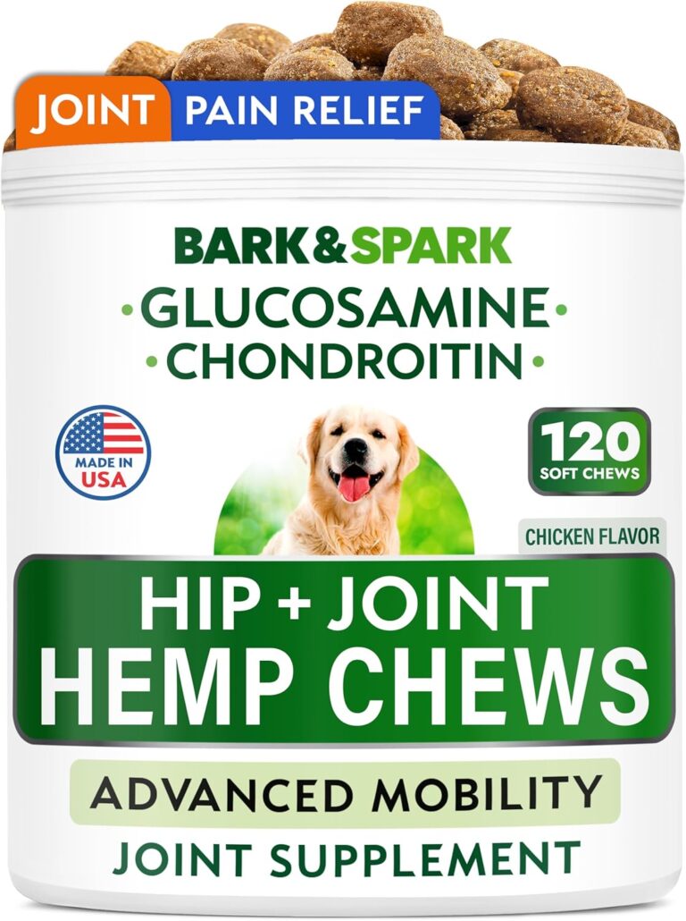 Hemp Hip & Joint Supplement for Dogs - Glucosamine for Dogs - Dog Joint Pain Relief Treats - Chondroitin, MSM - Mobility & Flexibility Support - Advanced Joint Care & Health - Made in USA (120Ct)