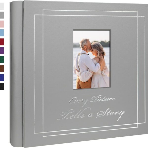 Photo Album 4x6 700 Photos Leather Cover Wedding Photo Albums Extra Large Capacity Picture Book with Beautiful Prints Presents for Wedding Baby Vacation Grey