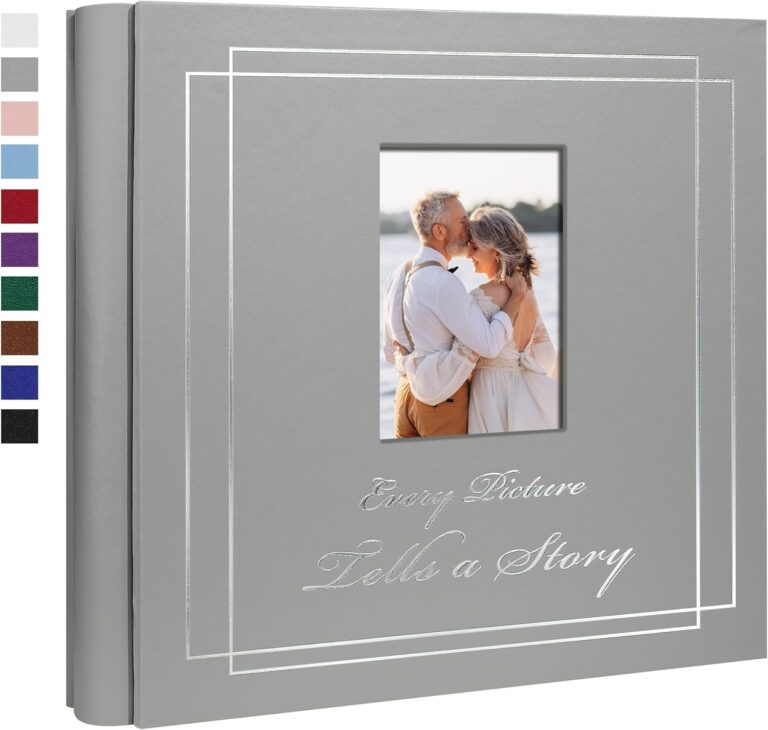 Photo Album 4x6 700 Photos Leather Cover Wedding Photo Albums Extra Large Capacity Picture Book with Beautiful Prints Presents for Wedding Baby Vacation Grey