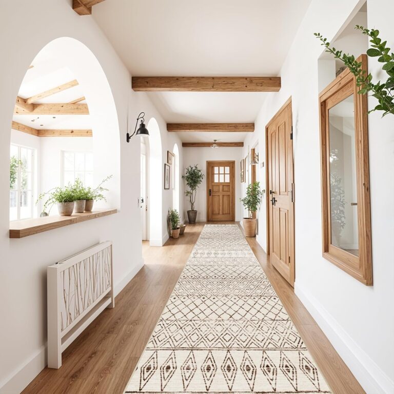 2'6"x12' Hallway Runner Rug Moroccan - Machine Washable Runner Rugs Low Pile Rug with Rubber Backing Soft Long Floor Mat Non Slip Vintage Indoor Carpet for Bedroom Entryway 2'6"x12' Geo Beige
