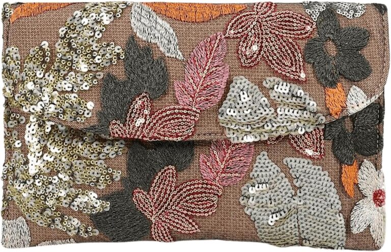 Verdusa Women's Floral Embroidery Sequin Evening Beaded Clutch Bags 2026 Party Purses