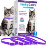 4-Pack Cat Calming Collar - 120 Days of Continuous Calm - Pheromone Anxiety Relief for Cats & Kittens - Reduces Scratching, Meowing & Urine Marking - Adjustable & Safe Waterproof Breakaway Design