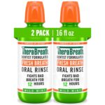 TheraBreath Fresh Breath Mouthwash, Mild Mint Flavor, Alcohol-Free, 16 Fl Oz (2-Pack)