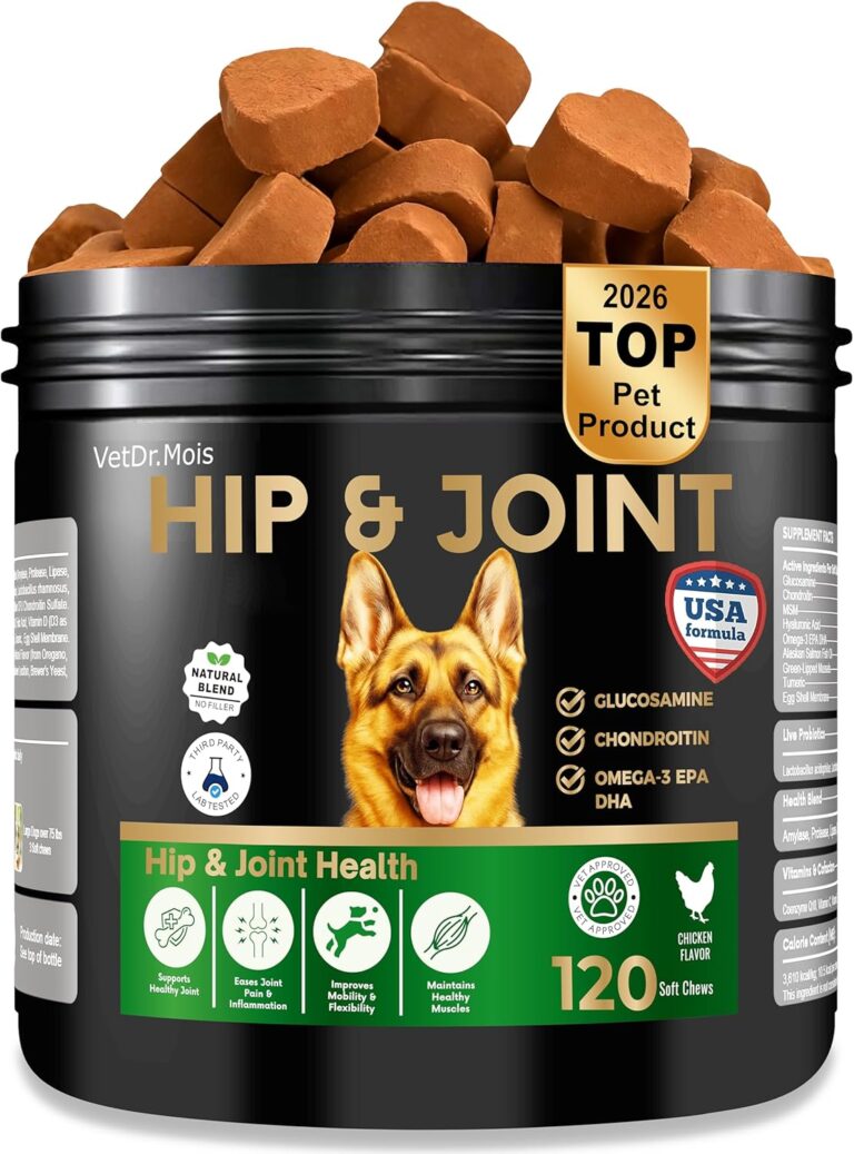 Dog Joint Supplement Chews with Glucosamine & MSM & Omega 3Joint Support for Senior & Large Breed Dogs, Alternative for Longevity & Healthy Aging, Mobility Treatment & Flexibility with CoQ10-120 Ct