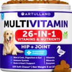 Dog Multivitamin Chewable with Glucosamine 26 in 1 - Dog Vitamins and Supplements - Senior & Puppy Multivitamin for Dogs - Pet Joint Support Health - Immunity, Mobility, Gut Skin - 120 Chews