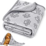 41" x 30" Dog Blankets for Medium Dogs, Cat, Premium Soft Dog Blankets for Small Dog Washable, Puppy Blanket Dogs Essentials for Puppies (Grey)