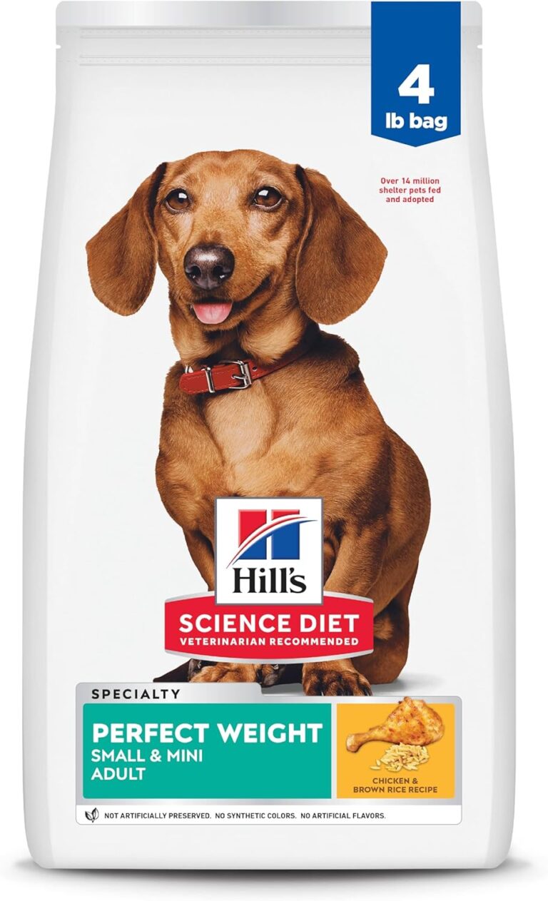 Hill's Science Diet Perfect Weight, Adult 1-6, Small & Mini Breeds Weight Management Support, Dry Dog Food, Chicken Recipe, 4 lb Bag