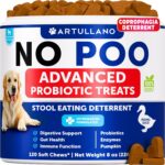 No Poo Chews for Dogs - Coprophagia Stool Eating Deterrent - Stop Eating Poop Treats with Probiotics, Digestive Enzymes, Pumpkin - Prevent Dog, Puppy from Eating Poop - Gut Health Support Supplement