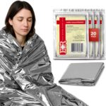 Ever Ready First Aid Mylar Rescue Blanket, Large Silver Thermal Sheet for Emergency and Survival, 54 x 84  20 Count