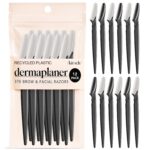 Kitsch Dermaplane Razor for Women Face  Face Razors for Women & Men, Eye Brow Razors & Face Shaver  Exfoliating Facial Razor & Dermaplaner as Skin Care Tool for Smoother Skin - Black, 12 pcs