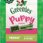 Greenies Dog Treats Veterinarian-Recommended Natural Dental Puppy Treats Teenie Size, 12 oz. Pack, 43 Count