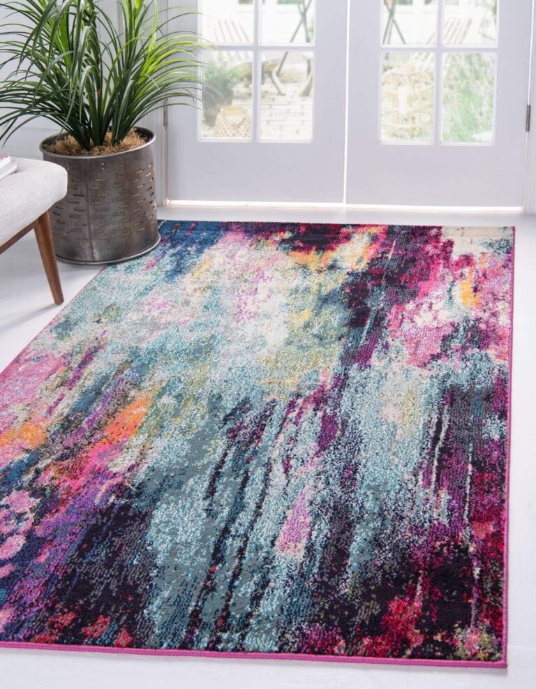 Unique Loom Chromatic Collection Modern Colorful & Vibrant Abstract Area Rug For Any Home Dcor (5' 0 x 8' 0 Rectangular, Multi/ Light Blue)