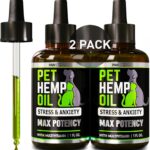 (2 Pack) Hemp Oil for Dogs and Cats - Helps Pets with Anxiety, Pain, Stress, Sleep, Arthritis, Seizures Relief - Cat Anxiety Relief - Omega 3-6-9 - Pet Hemp Oil Drops Treats - Hip and Joint Support