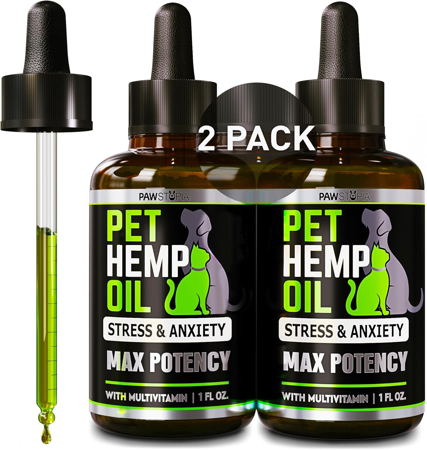 (2 Pack) Hemp Oil for Dogs and Cats - Helps Pets with Anxiety, Pain, Stress, Sleep, Arthritis, Seizures Relief - Cat Anxiety Relief - Omega 3-6-9 - Pet Hemp Oil Drops Treats - Hip and Joint Support (2 Pack) Hemp Oil for Dogs and Cats - Helps Pets with Anxiety, Pain, Stress, Sleep, Arthritis, Seizures Relief - Cat Anxiety Relief - Omega 3-6-9 - Pet Hemp Oil Drops Treats - Hip and Joint Support